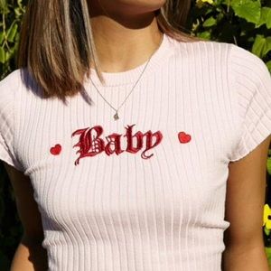 Forever 21 Pink Cotton “Baby” Shirt
